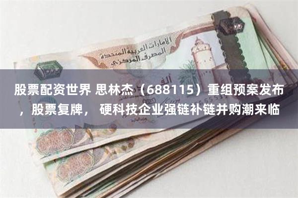 股票配资世界 思林杰（688115）重组预案发布，股票复牌， 硬科技企业强链补链并购潮来临