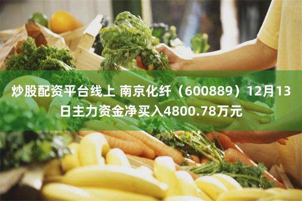 炒股配资平台线上 南京化纤（600889）12月13日主力资金净买入4800.78万元